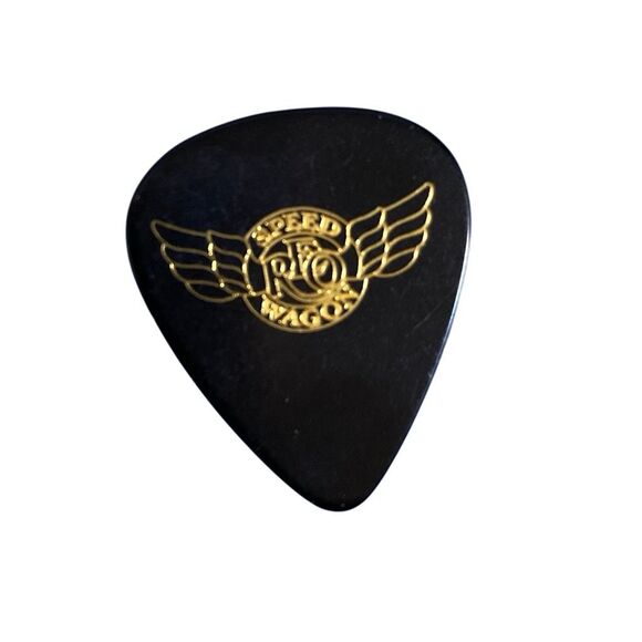 Vintage REO Speedwagon Bruce Hall Vintage Guitar Pick 2000 Tour y2K black - Picture 2 of 3